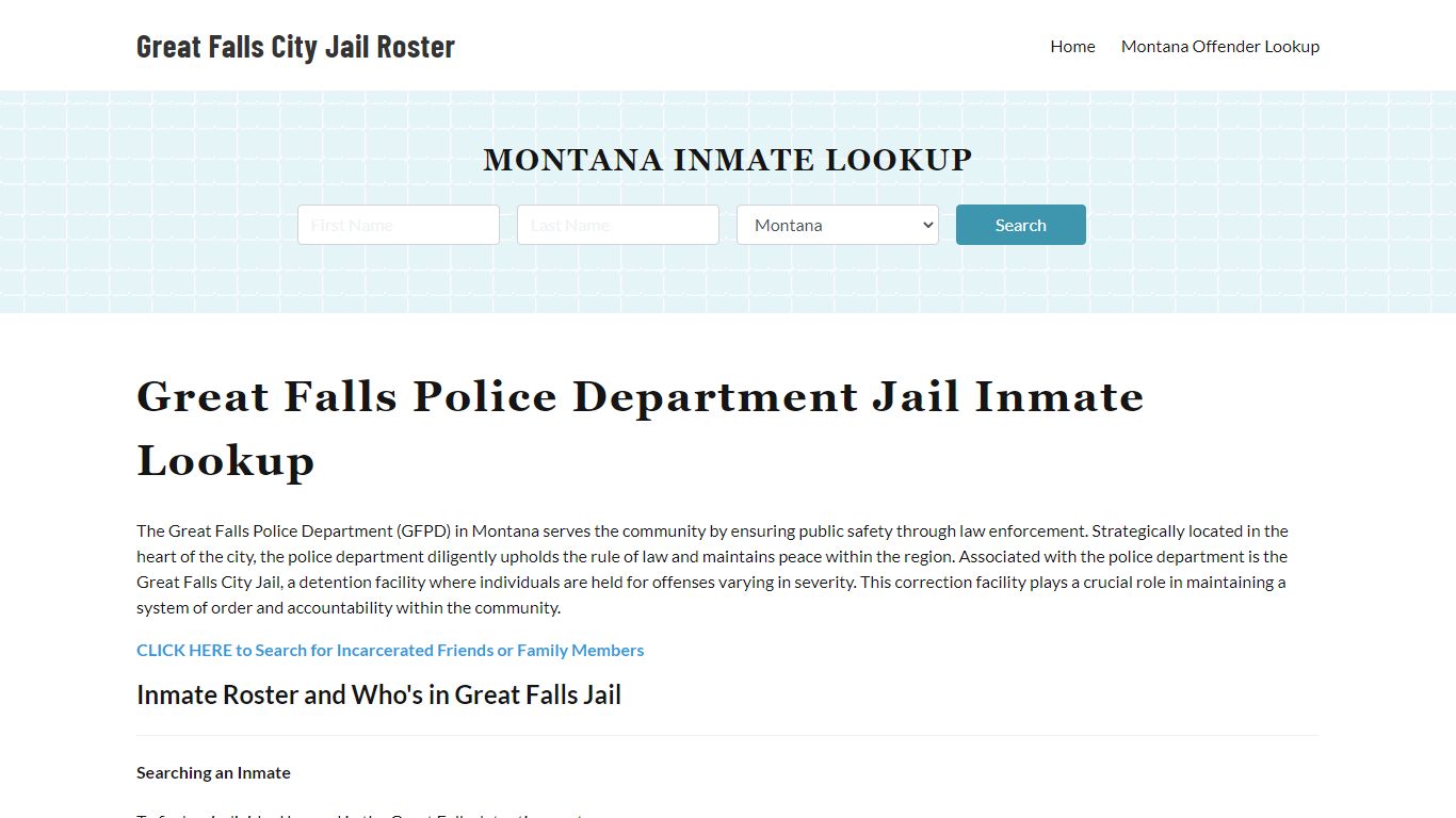 Great Falls Police Department & City Jail, MT Inmate Roster, Arrests ...