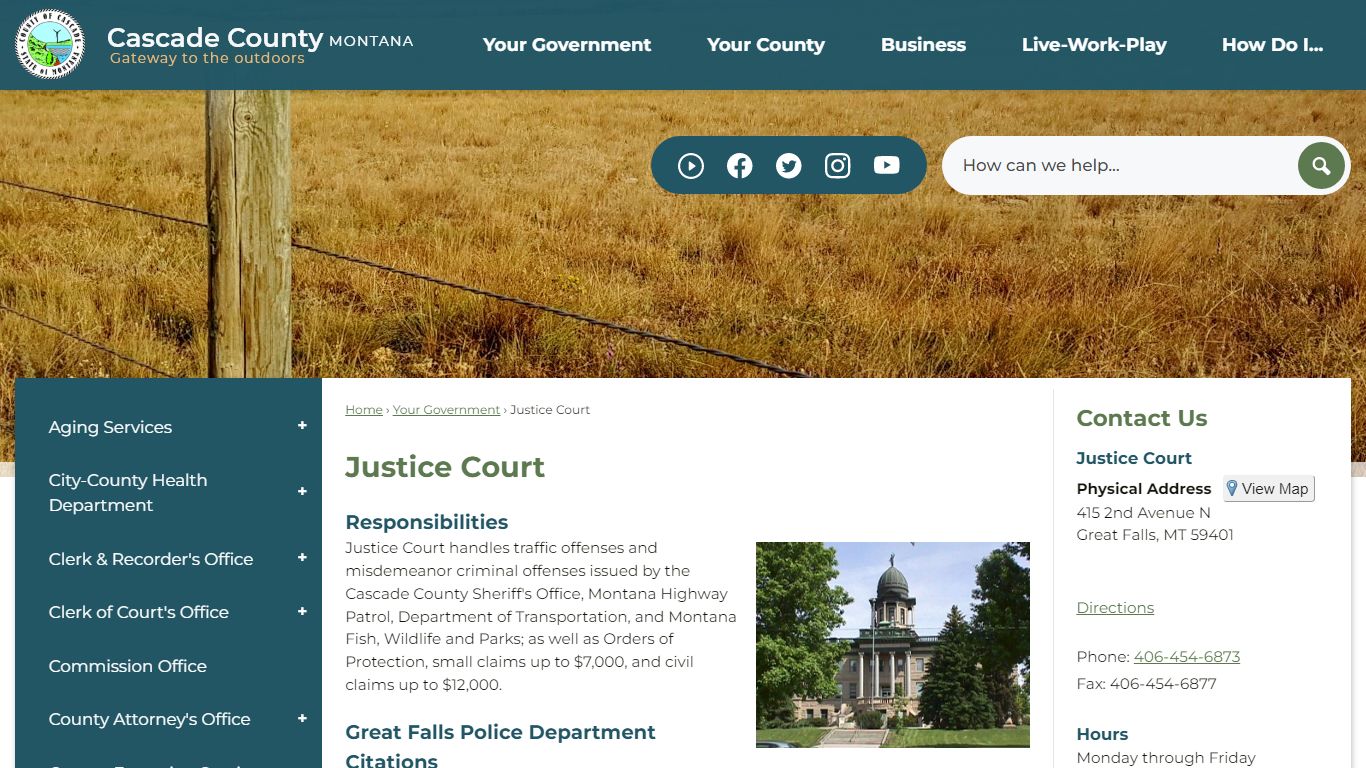 Justice Court | Cascade County, MT